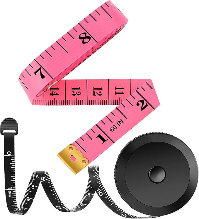 iBayam 2 Pack Tape Measure Measuring Tape for Body Fabric Sewing Tailor Cloth Knitting Vinyl Home Craft Measurements, 60-I...