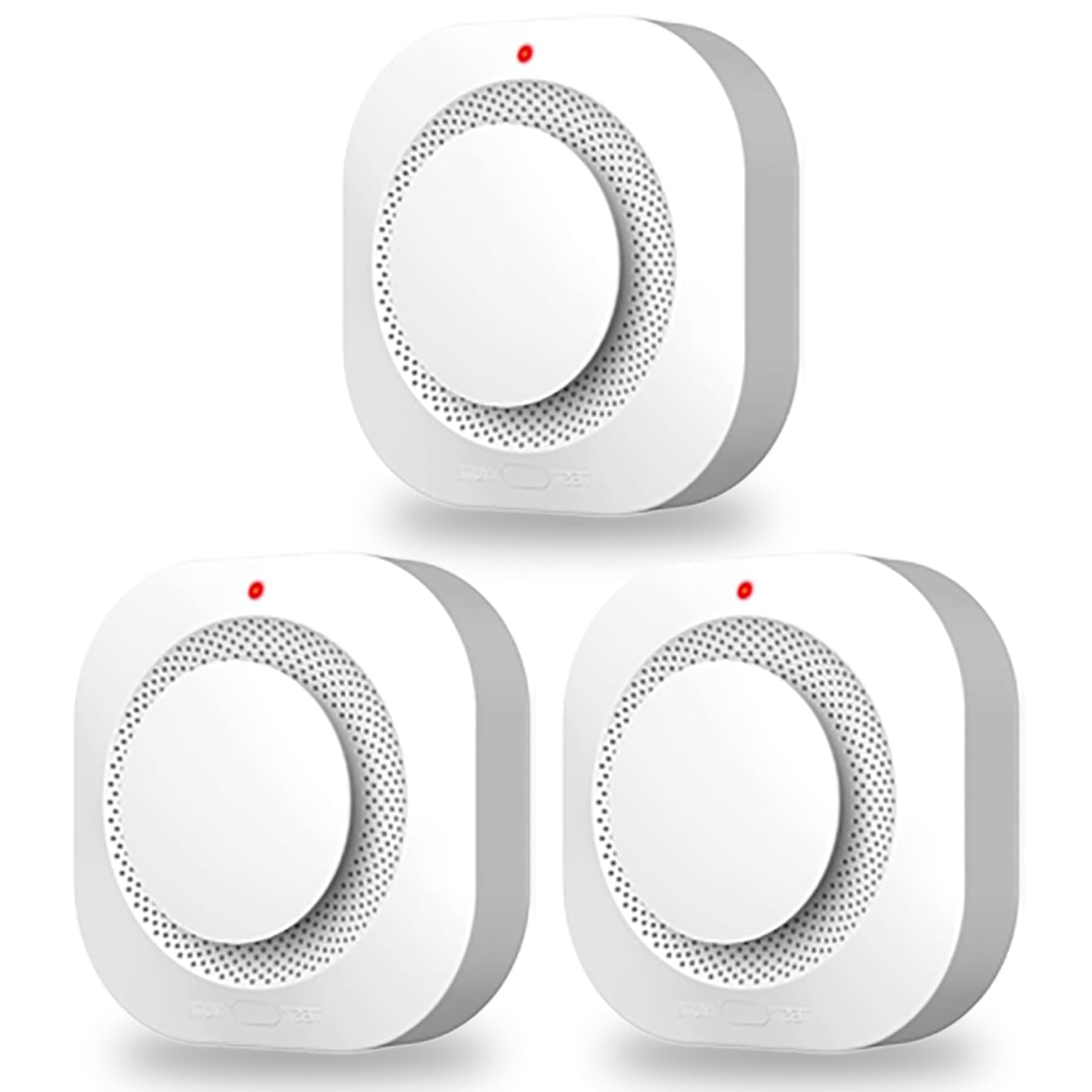 COHANSHAN Smoke Alarm，Smoke Detector，fire Alarms Smoke detectors，AA Batteries for 5-Year Life，complies with UL Certification，360° Intelligent Detection，Battery-Powered Smoke Alarm，Wiring-Free，3-Pack