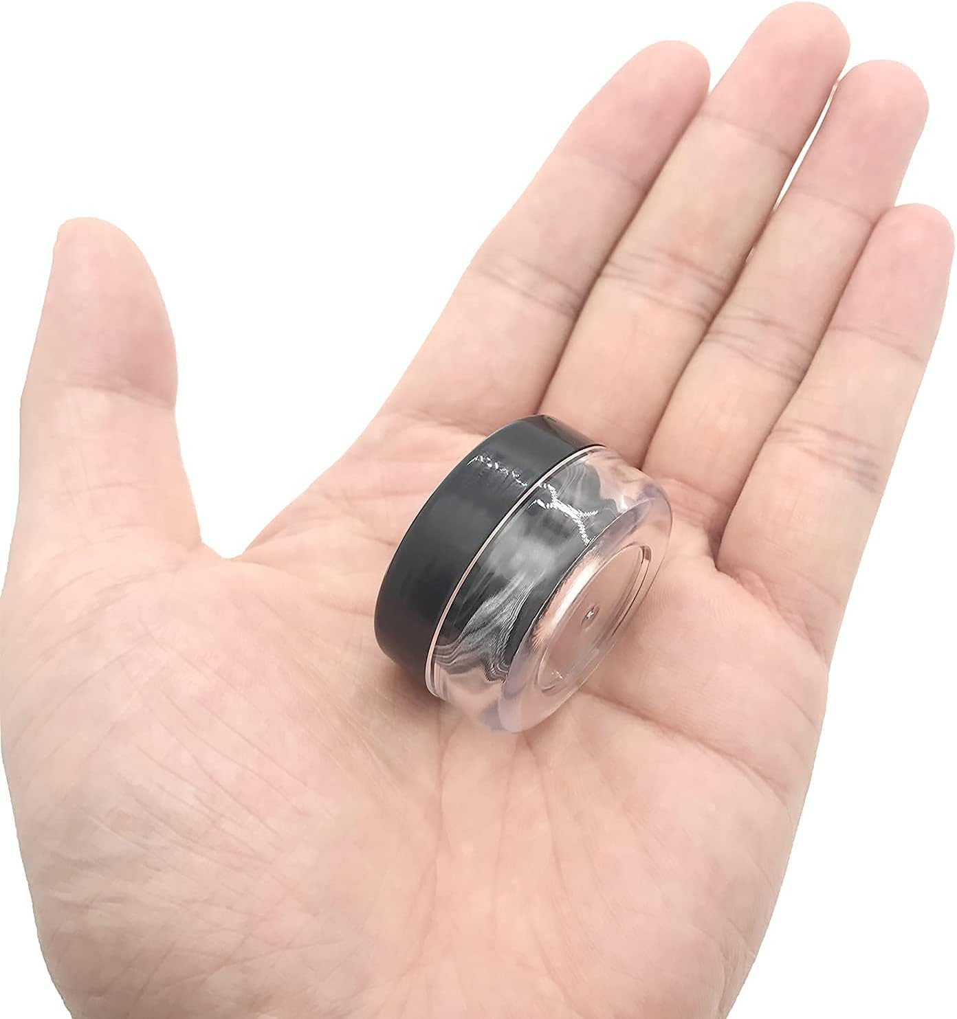 30 Pcs Sample Containers, 10 Gram Mini Sample Jars for Cosmetic, Eye shadow, Black Lid