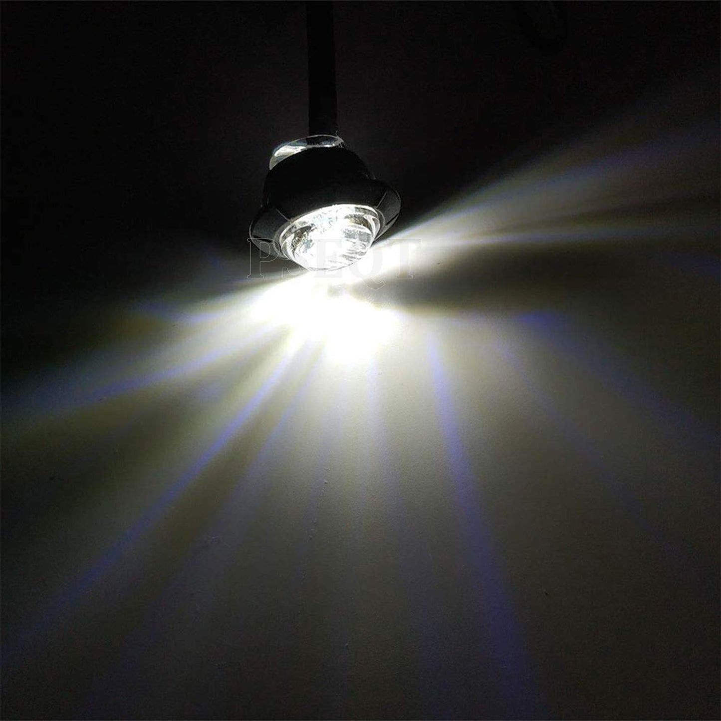 Pseqt Led Rock Lights - 3/4 Round Underglow Clearance Lights, Waterproof, White, 10Pcs For Trailer, Golf Cart, Offroad, Truck, Rv, U