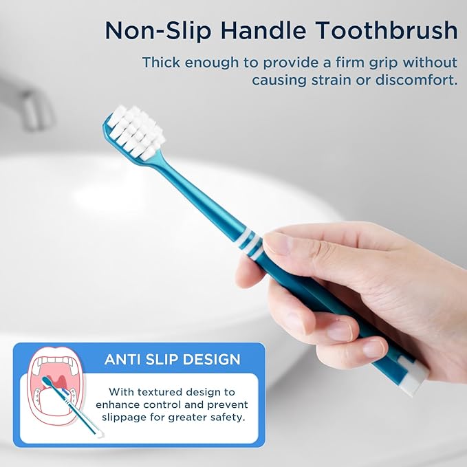 Extra Soft Toothbrush for Sensitive Gums, Wide Head Soft Bristle Toothbrush with 10000 Flossing Micro Nano Bristles for Adults, Pregnant Women, Elderly, Braces(6 Colors Set)