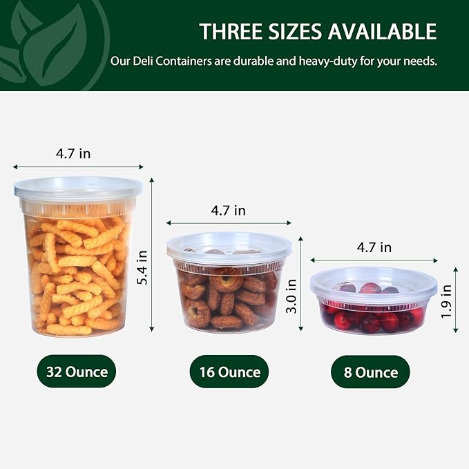 Sugar Box Clear Deli Containers with Lids - 8 oz (Pack of 240) | Leakproof Food Storage Solution for Home, Restaurant, Takeout, Soups, Sauces, and Slime