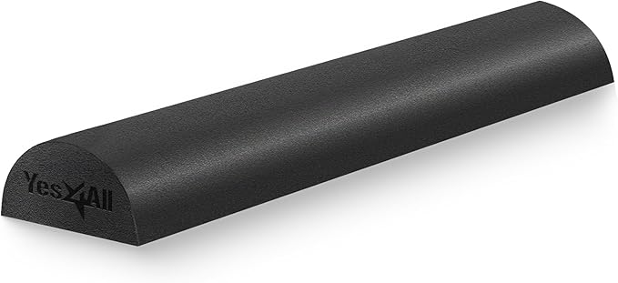 Yes4All Medium Firm PE Half Foam Rollers for Post-Workout Relaxation, 12/18/24/36 inch Foam Roll for Back Massage & Yoga E...
