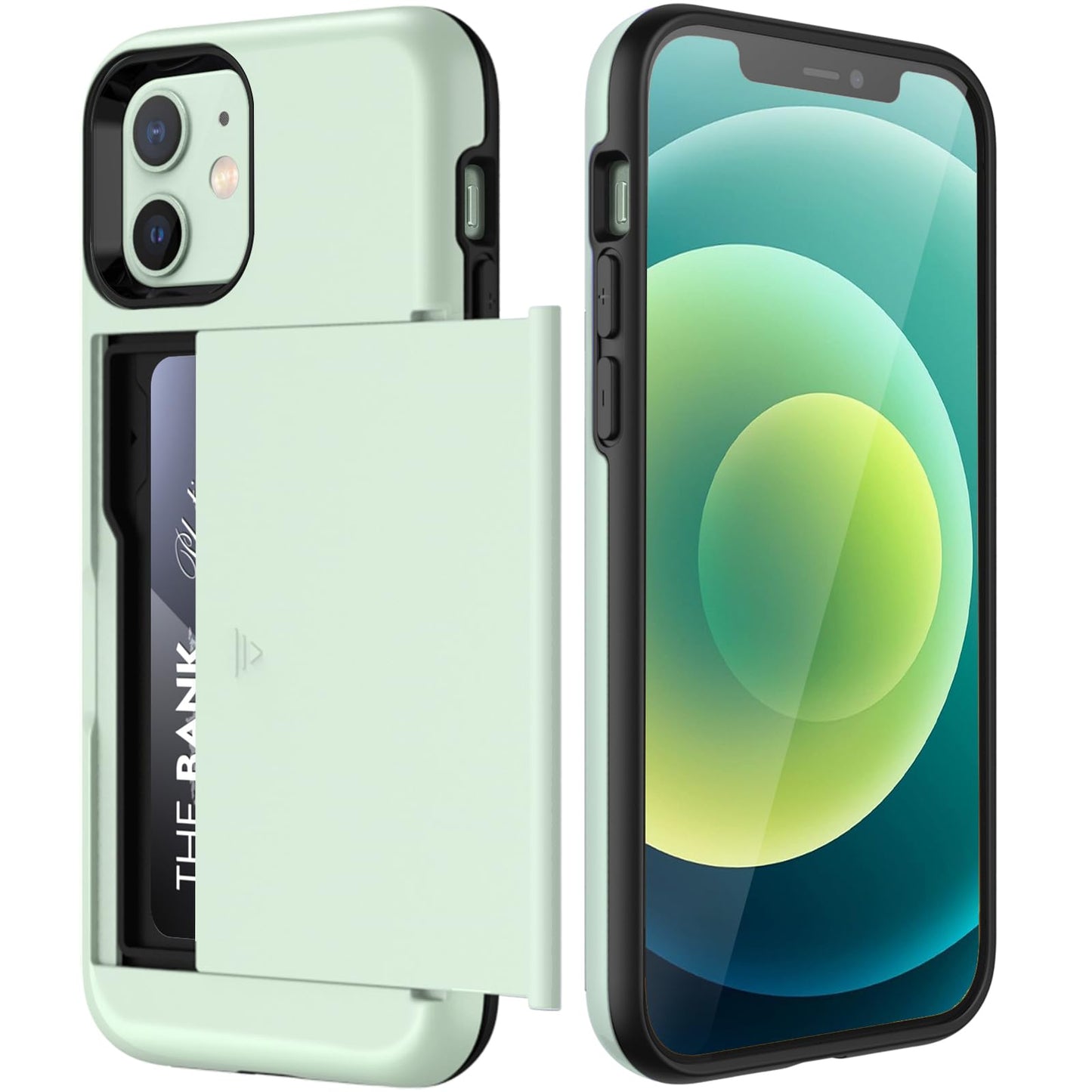Jetech Wallet Case For Iphone 12/12 Pro 6.1-Inch With Card Holder, Dual Layer Shockproof Protective Phone Cover, Sliding Hidden