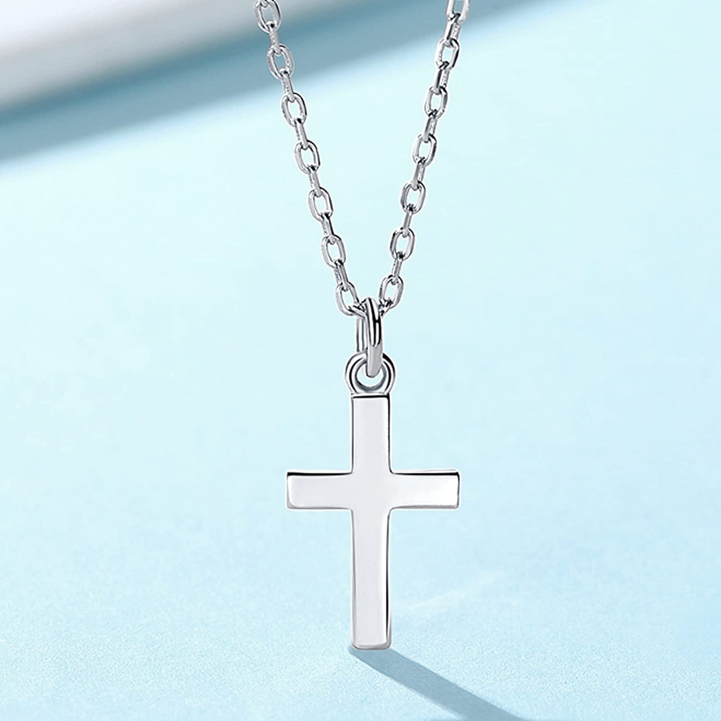 XOYOYZU Tiny Cross Pendant Necklace for Women Simple Cross Necklaces Mothers Day Birthday Gifts for Women Polished