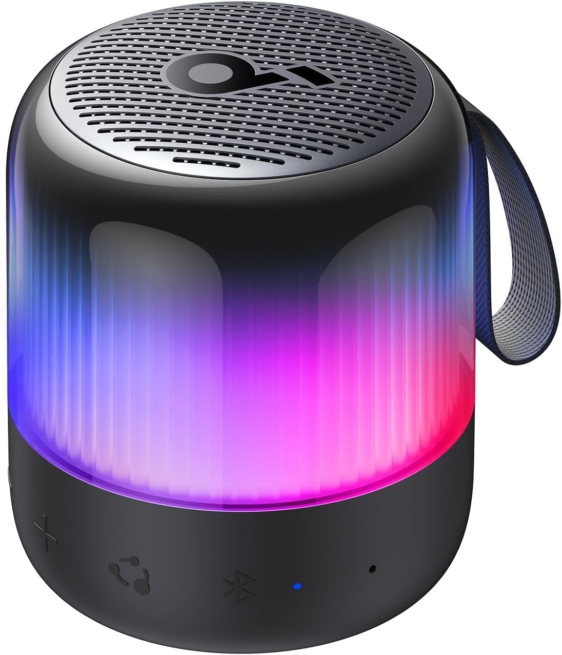 Soundcore Glow Mini Portable Speaker By Anker, Bluetooth Speaker With 360 Sound, Light Show, 12H Battery, Customizable Eq And Li