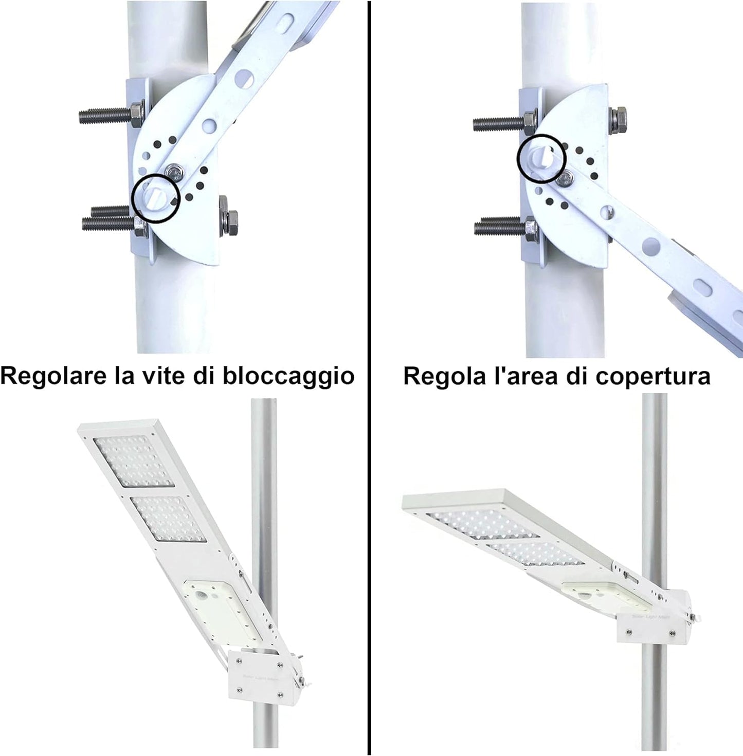 Solar Light Mart BETA 3000X Solar Street Light, Warm White, Motion Sensor, Dusk to Dawn, Fits Max Pole Diameter 3in