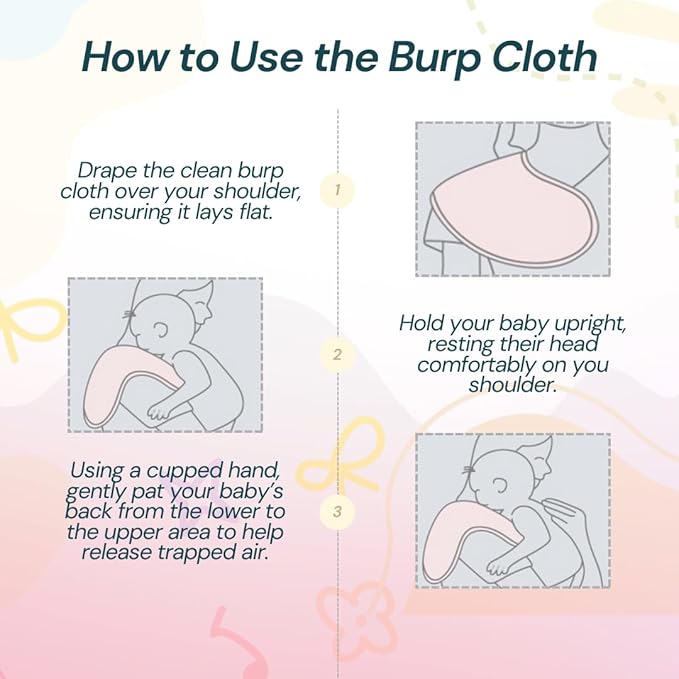 Blessique Burp Cloths Baby 5 Pieces,Waterproof Spill Proof Function, Essentials, Registry Items, Face Cloth, Face Cloth Boy Girl, Panales De para Bebes Stuff (Blue-Blackish)