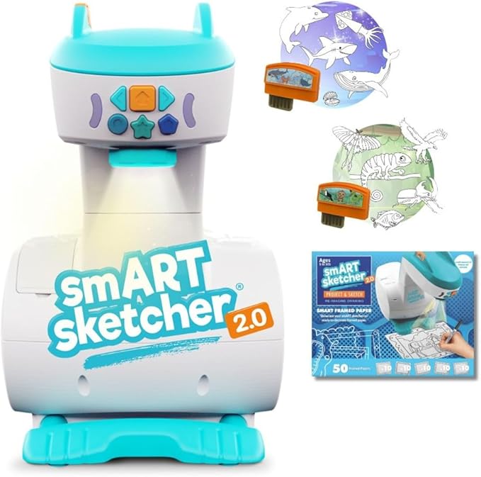 Smart Sketcher 2.0 Drawing Projector Set, 4-in-1 Bundle with Jungle & Ocean Packs, 180+ Activities, Educational Art Toy, B...