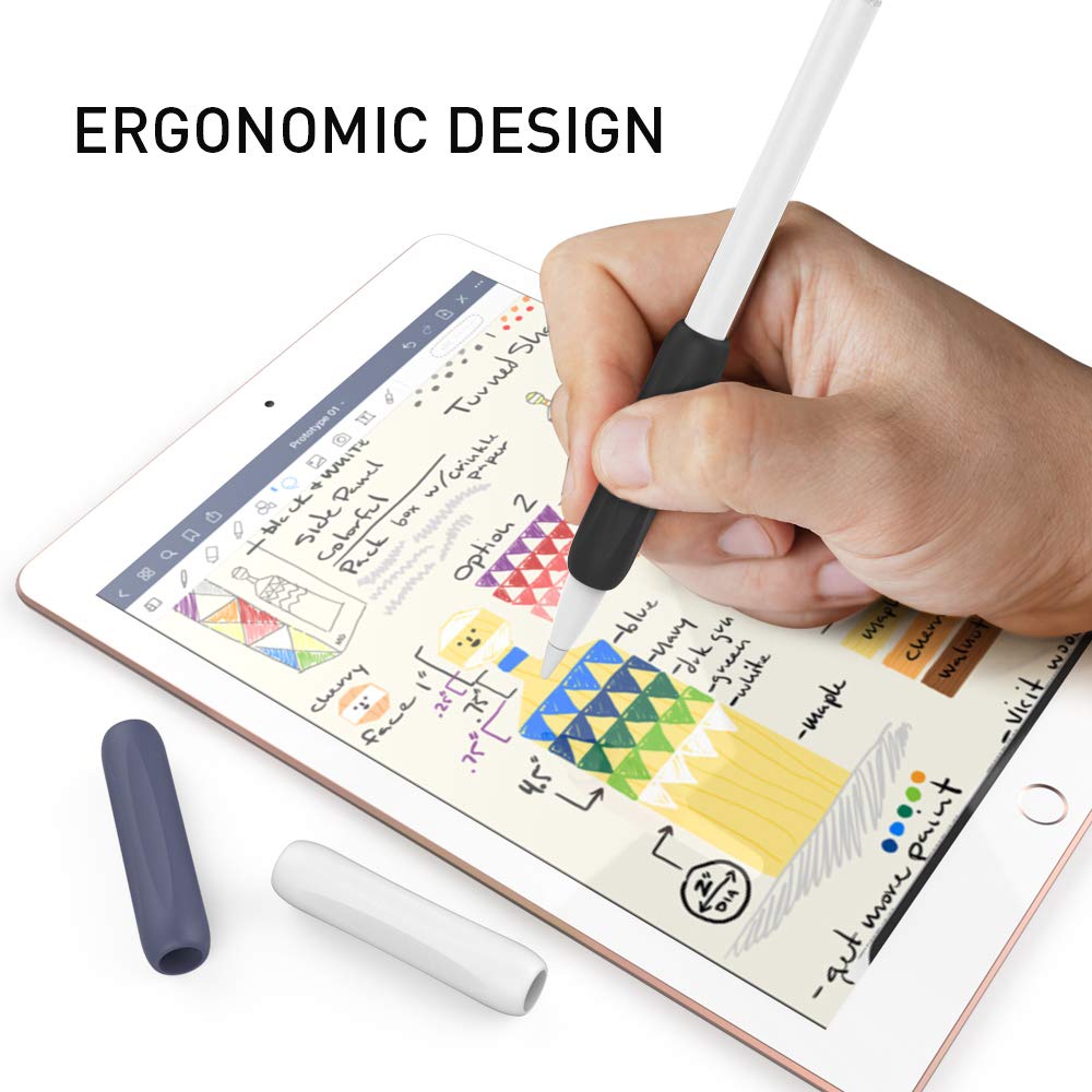 Delidigi Apple Pencil Grip 3 Pack Ergonomic Silicone Sleeve Accessories Compatible With Apple Pencil 1St And 2Nd Generation (Whi