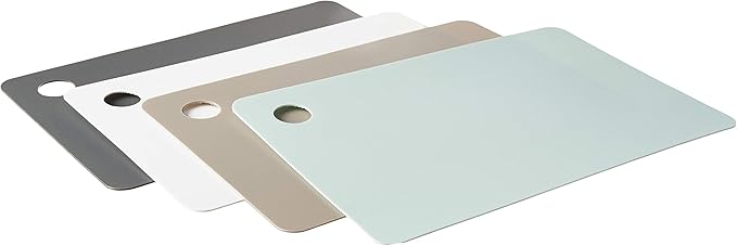 Tovolo Small Flexible Cutting Board Mats For Slicing, Cutting, Chopping & Food Meal Prep, Set of 4, Assorted (61-33597)