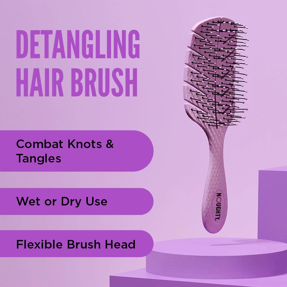Noughty The Purple One Detangling Brush for Wet and Dry, Smooth and Tangle-Free Hair, Styling and Shower Brush for All Hairtypes