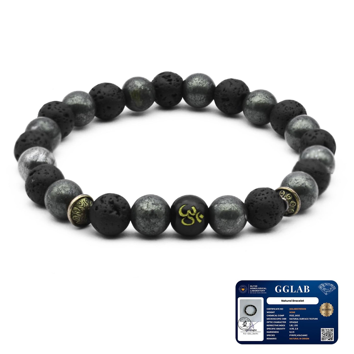 Astrotalk Wealth OM Bracelet | Citrine & Raw Pyrite | Healing Crystals for Wealth & Abundance | OM Symbol for Prosperity | Astro