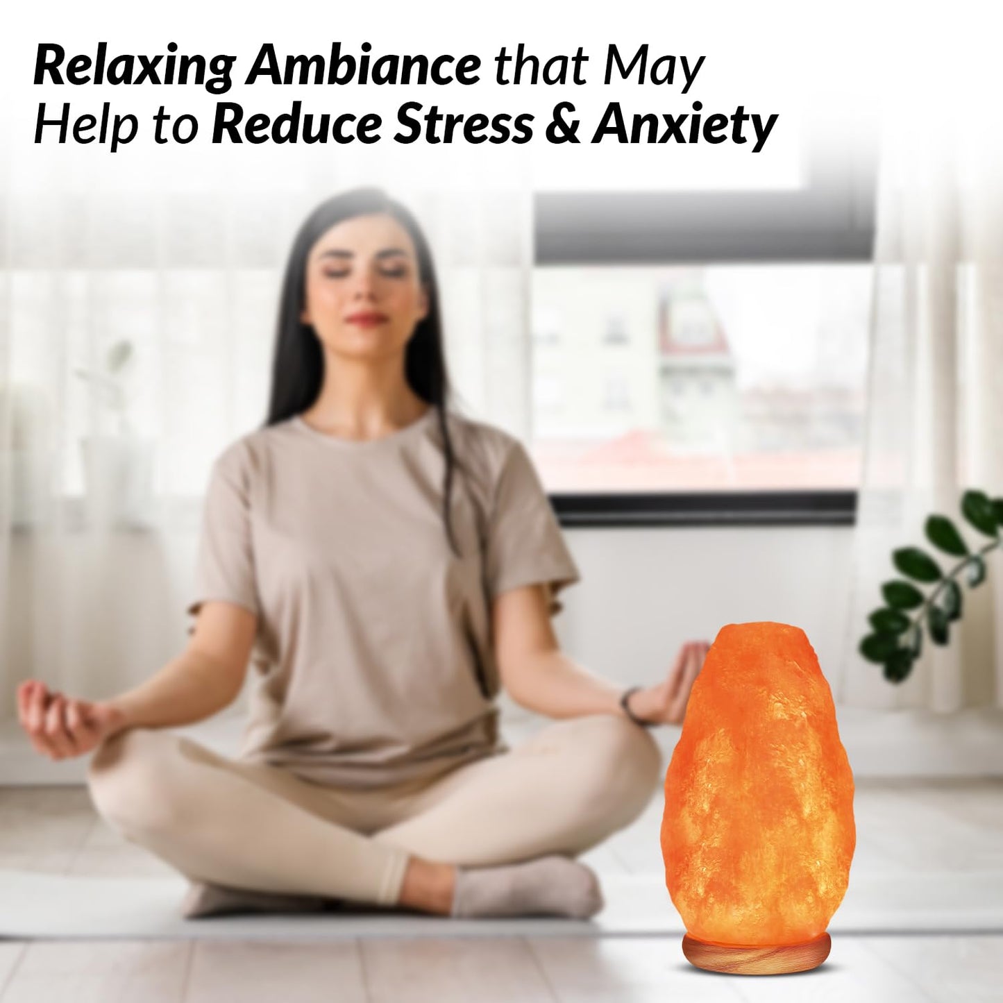 Himalayan Glow Usb Himalayan Salt Lamp - Touch Dimmer, Wooden Base, Led Bulb, 5-7Lbs, Salt Lamp