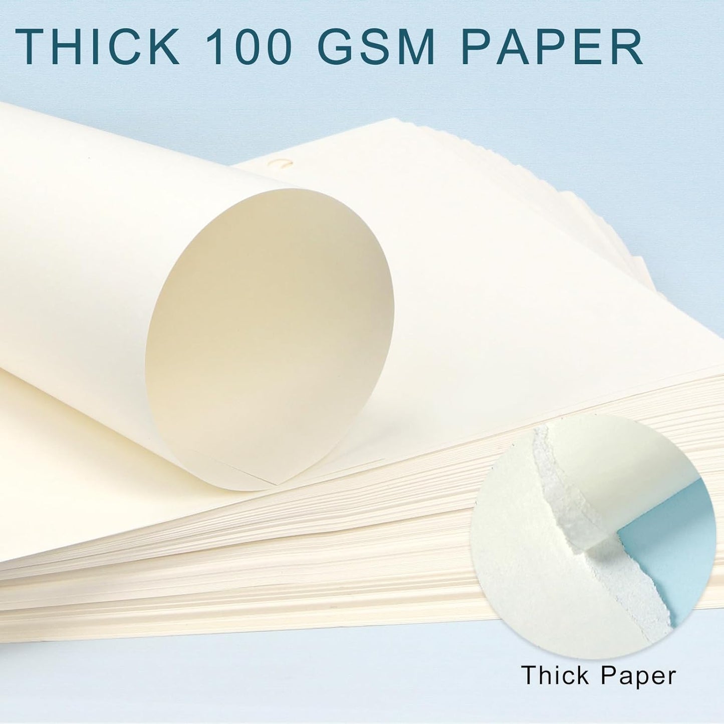 Toplive A5 Refill Paper [5 Pack], 100GSM Thick 6 Hole Loose Leaf - 225 Sheets (450 Pages), Blank Refillable Filler Inserts for 6 Ring Binder/Journal/Notebook - Perfect for Sketching & Creative Notes