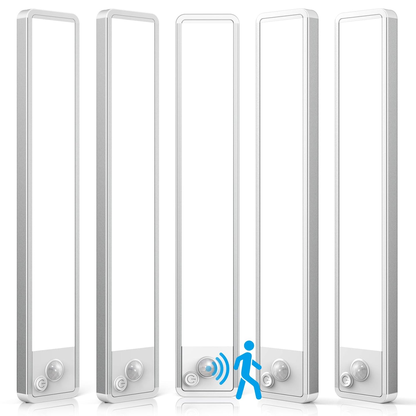 5 Pack Under Cabinet Lighting Wireless 2200Maah Rechargeable Led Motion Sensor Magnetic Light Indoor Closet Lights For Kitchen  Stairs Cool White
