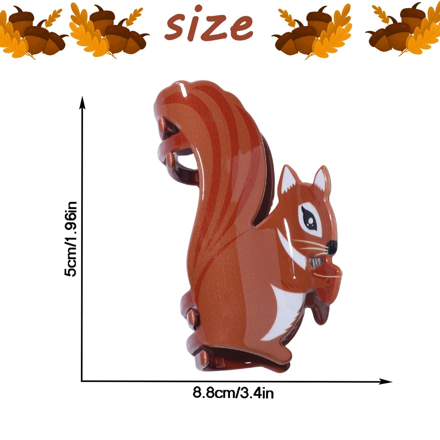 Fall Hair Clips Thanksgiving Cute Squirrel Hair Accessories for Girls Hair Clip Autumn Squirrel Claw Clips for Women Fashion Hai
