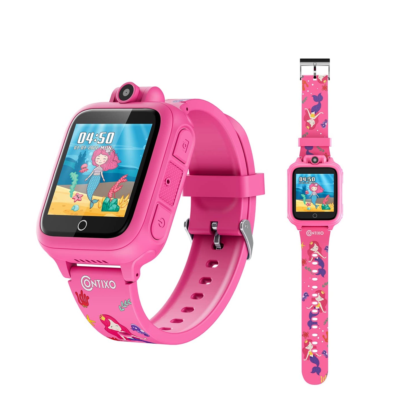 Contixo Kids Tablet & Smart Watch Bundle - V10 7 Inch 32Gb, Learning Tablet Includes Disney Storybooks (Value $200) & Teacher-Ap