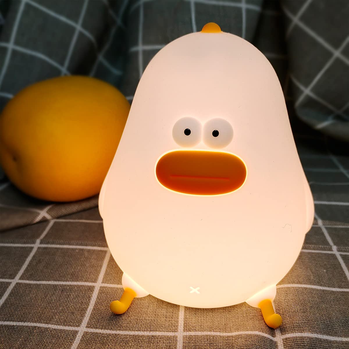 LEDHOLYT Night Light for Kids, Cute Silicone Chick Lamp, Kawaii Bedside Lamp for Bedroom, Soft Material, Chicke Color