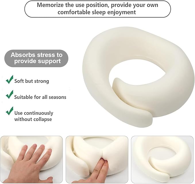 Travel Neck Pillows for Airplanes 2024 New Travel Pillow Neck Travel Pillow Memory Foam Airplane Pillow Soft Airplane Neck Pillow(Black)