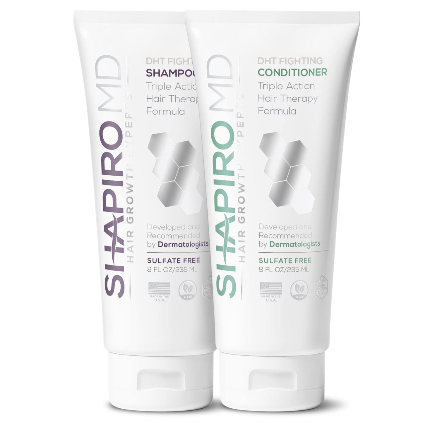Shapiro MD Hair Growth Experts Hair Loss Shampoo and Conditioner, DHT Fighting Vegan Formula for Thinning Hair Developed by Derm