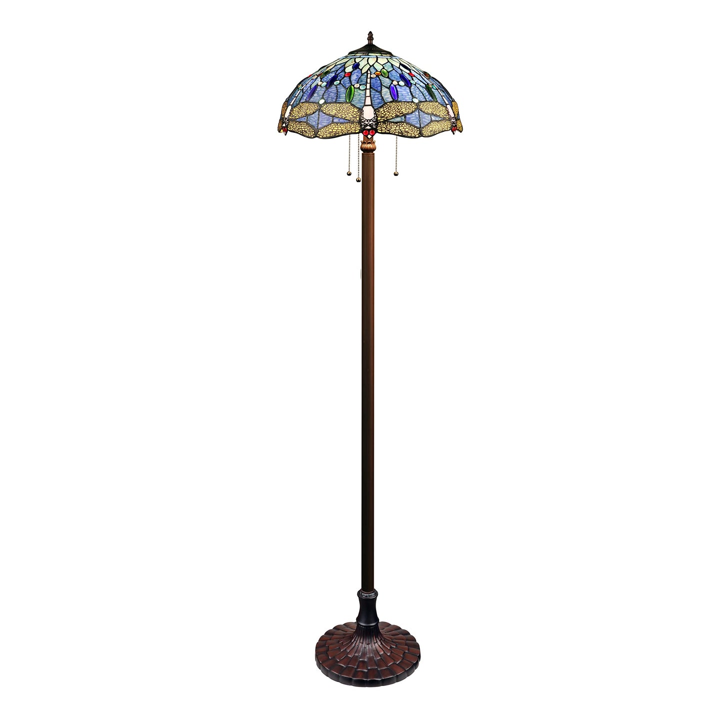 Chloe Lighting Dragonfly Floor Lamp, 3 Light, Dark Bronze, 18in Wide, Multicolor, Model CH3T524BD18-FL3