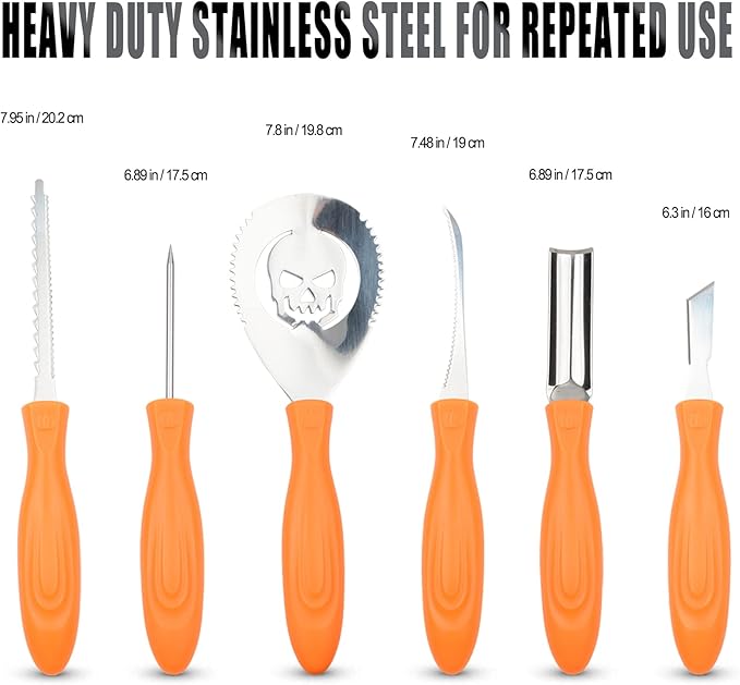 Upgraded 18 PCS Pumpkin Carving Kit Halloween Professional Heavy Duty Punkin Carver Knives and Tools with Carrying Case for Adults & Kids with Professional Sculpting Set