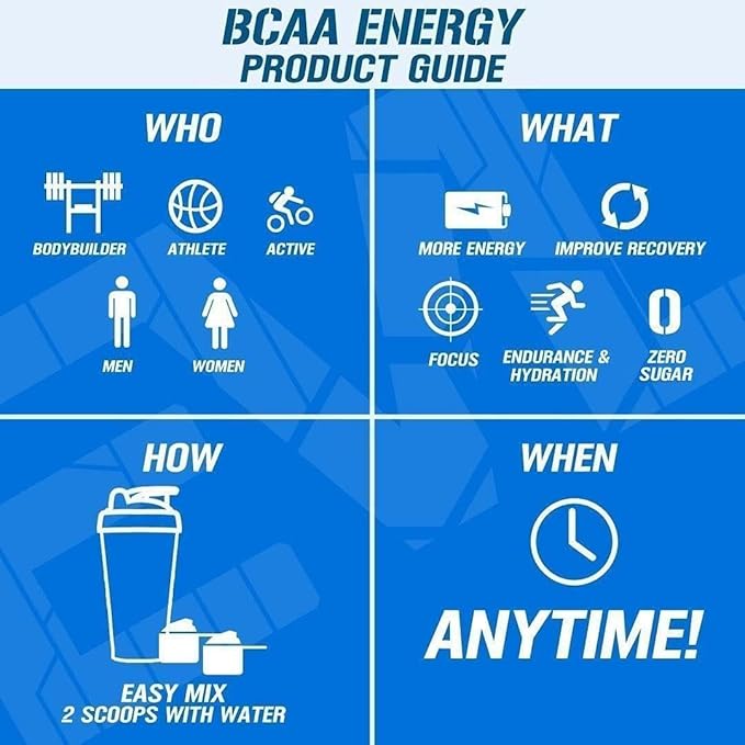 EVL BCAAs Amino Acids Powder - Rehydrating BCAA Powder Post Workout Recovery Drink with Natural Caffeine - BCAA Energy Pre Workout Powder for Muscle Recovery Lean Growth and Endurance - Orange Blast