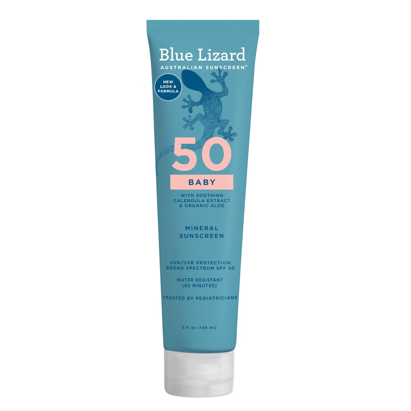 Blue Lizard BABY Mineral Sunscreen with Zinc Oxide, SPF 50+, Water Resistant, UVA/UVB Protection with Smart Cap Technology - Fra