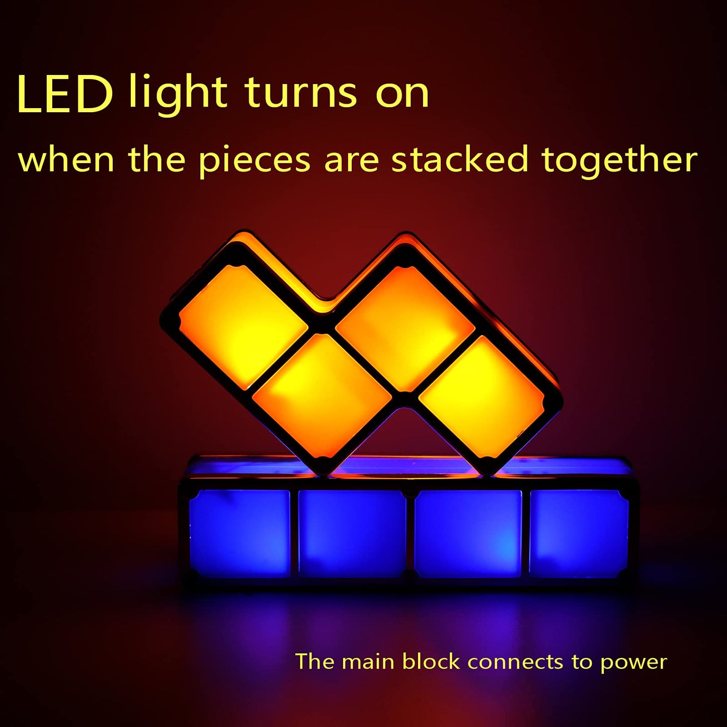 VEEKI Night Light for Kids, Stackable LED 3D Puzzle Lamp, DIY Tangram Light Blocks, Model 20, US Plug