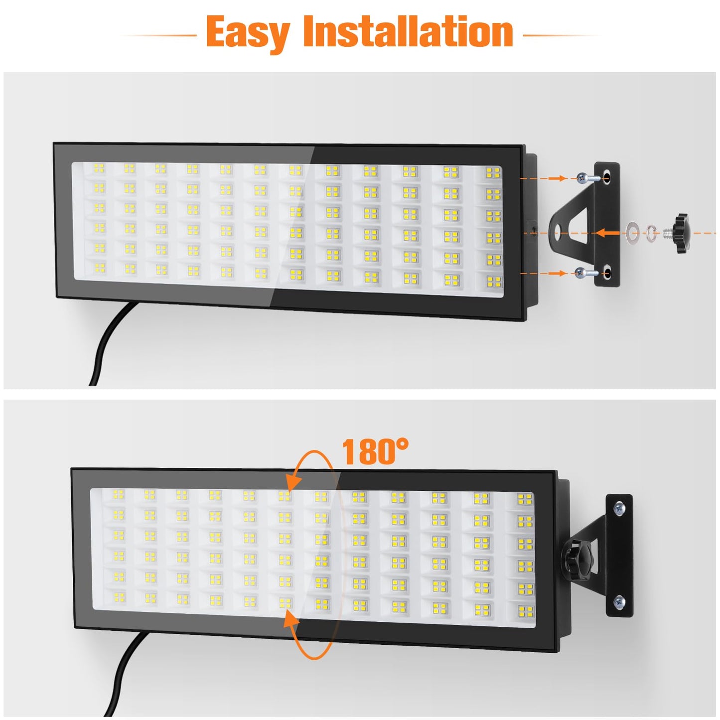 OOOLED 2 Pack LED Shop Lights, 15600LM 6000K Super Bright IP66 Waterproof LED Flood Light for Workshop, Garage, Shop