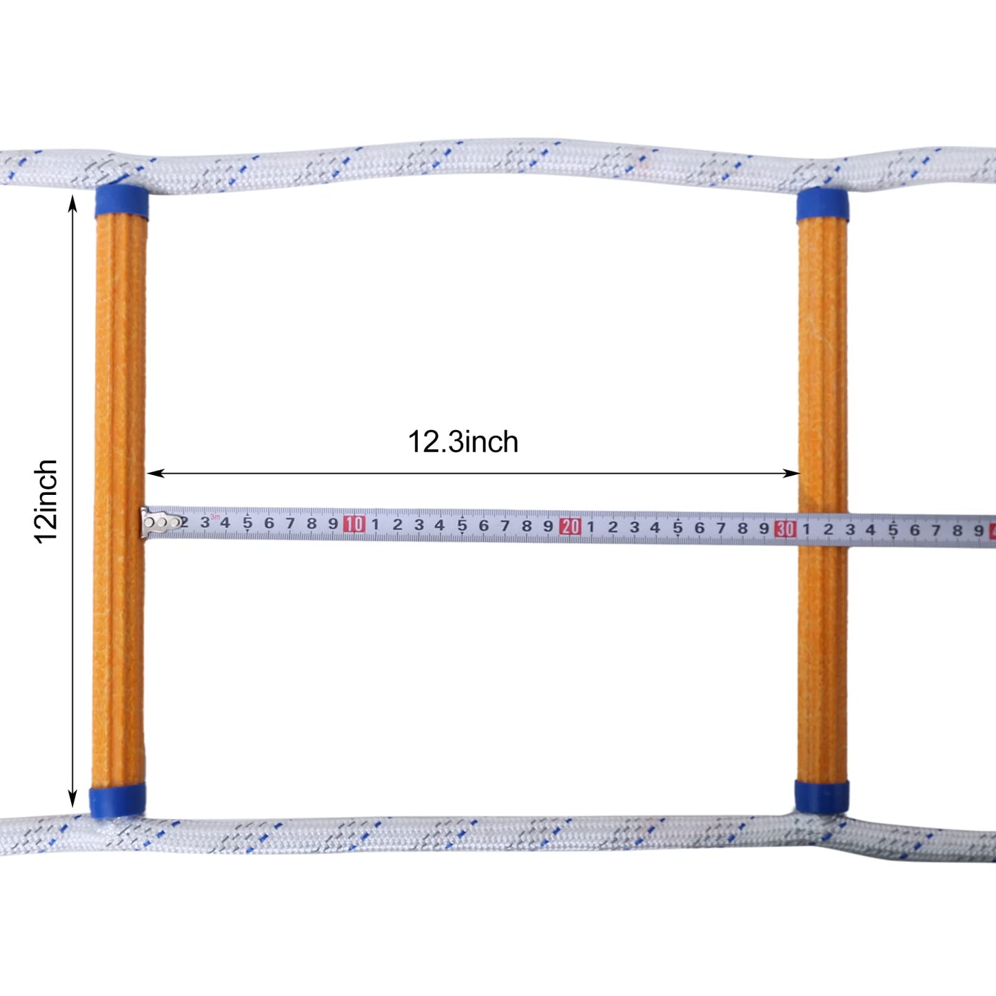 Rope Ladder,32 Feet Emergency Fire Escape Ladders Flame Resistant Safety Rope Ladder with Hooks,Fast to Deploy Sturdy and Strong Portable and Reusable 3 Story,Weight Capacity up to 2000 Pounds