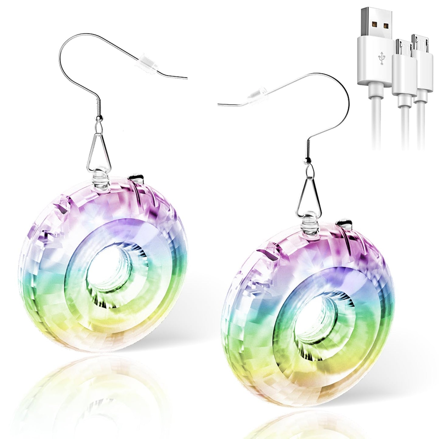 Led Hoop Disco Earrings With 16 Lighting Modes | Usb-Rechargeable Wireless Light Up Earrings For Parties  Raves  Concerts & Festivals | Sparkling Dance Accessories For Women