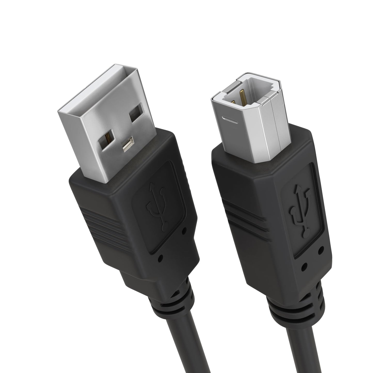 Cmple - Usb Printer Cable 3Ft Male To Male Usb 2.0 A To B Cable Usb Type B Printer Scanner Cable Compatible With Inkjet Printer  Laser Printer  Copier Machine  Dac  Piano - Black -Like New