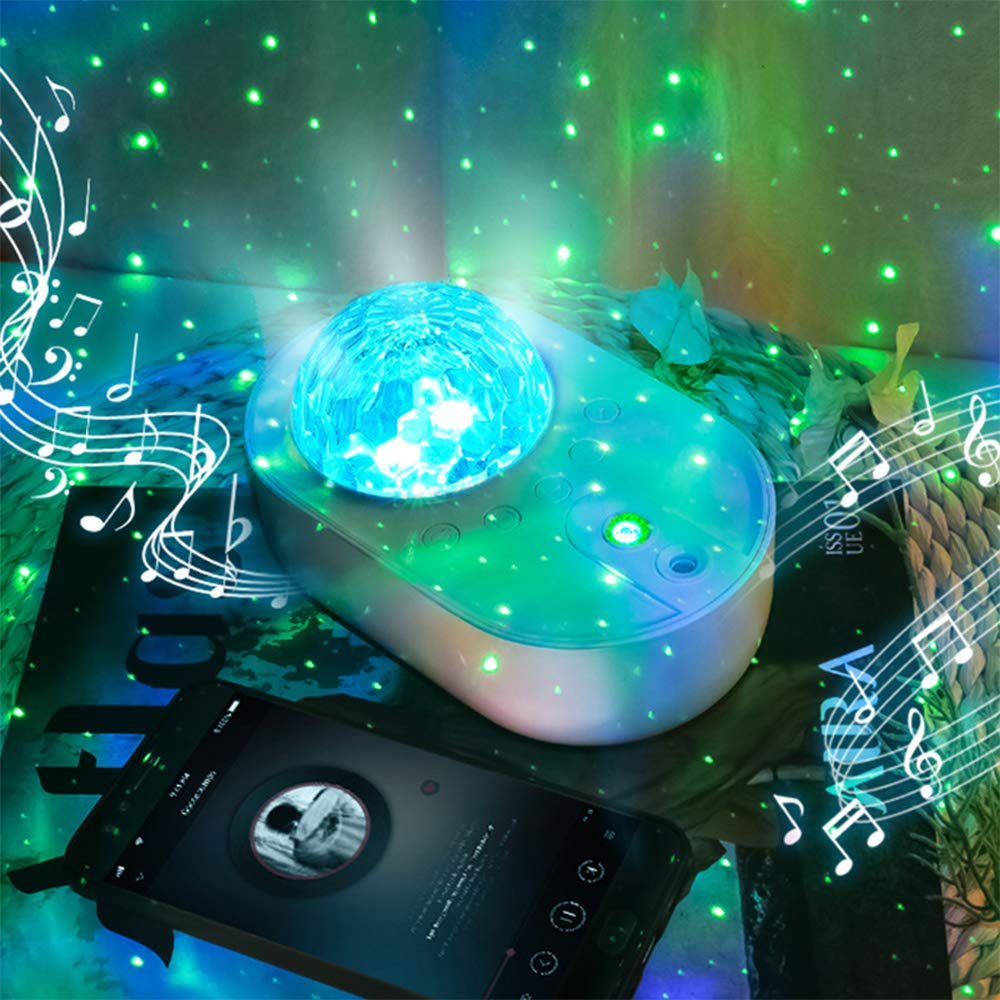 Galaxy Star Night Light Projector LED Ocean Wave Bluetooth Music Speaker with Remote Control for Bedroom, Home, Room Decor