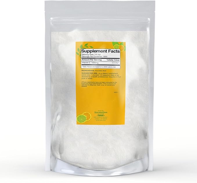 Pure Unpretentious Vitamin C Powder (1 kg) Ascorbic Acid, Resealable Bag