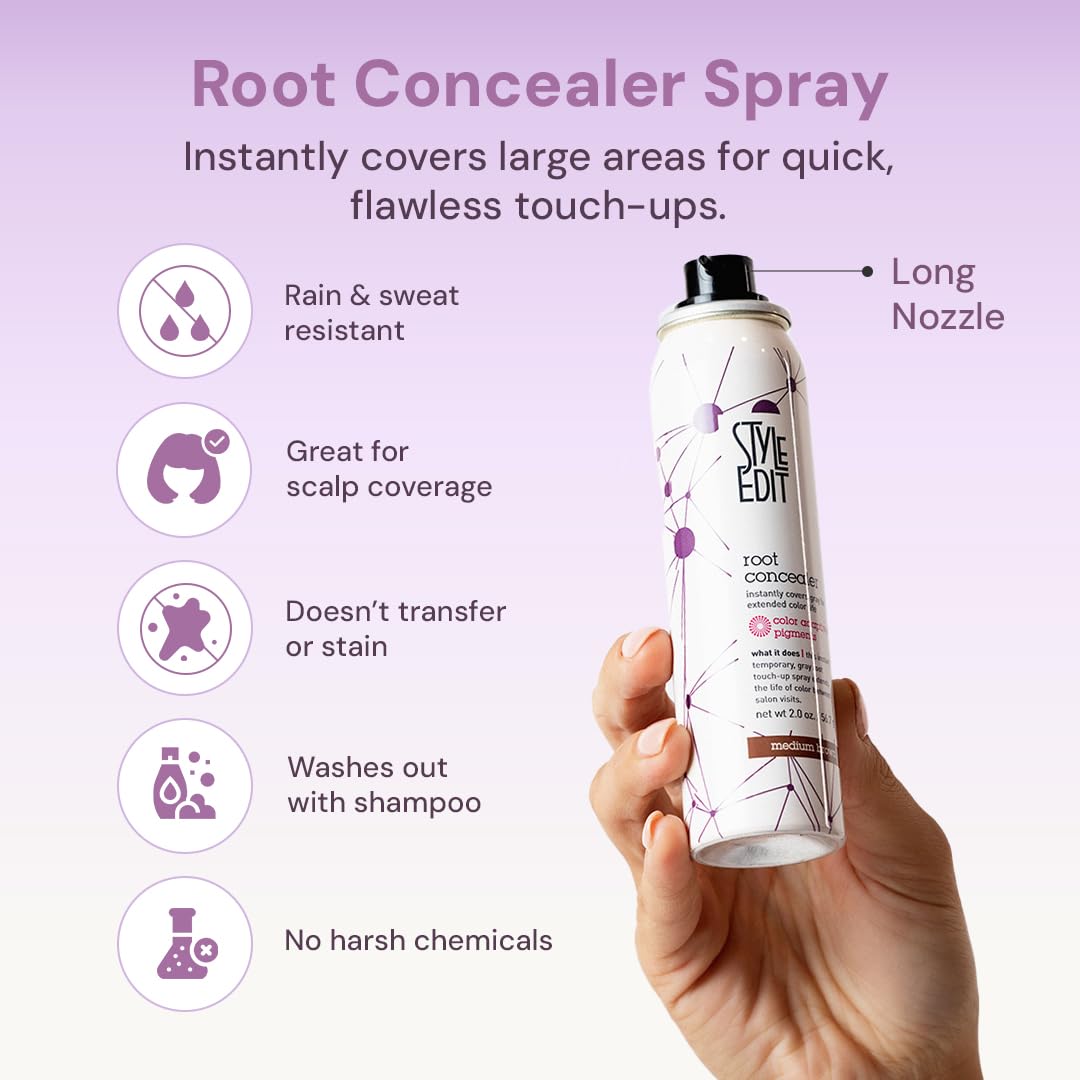 STYLE EDIT DARK BLONDE Root Concealer Touch Up Spray, Instantly Covers Greys And Dark Roots - Professional Salon Quality Blonde