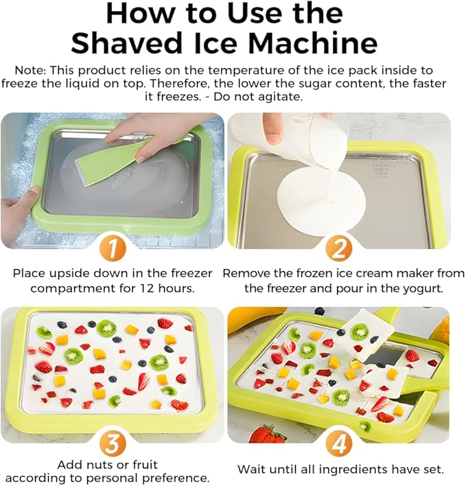 Rolled Ice Cream Maker Kit, 2026 New At-Home Stainless Steel Instant Freeze Plate with 2 Scrapers, DIY Rolled Ice Cream Tray, Perfect for Family Fun, Easy Homemade Desserts (Purple)