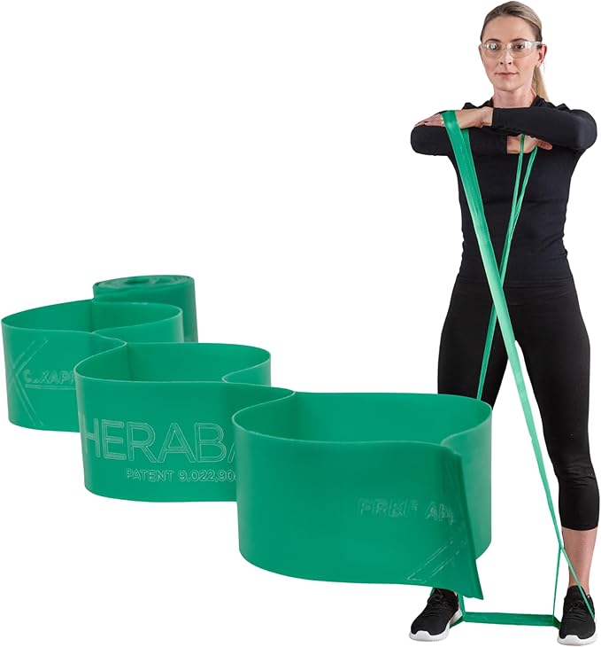 THERABAND CLX Resistance Band with Loops, 5-Foot Non-Latex Exercise Band for Mobility, Rehab, Stretching & Home Workouts, ...