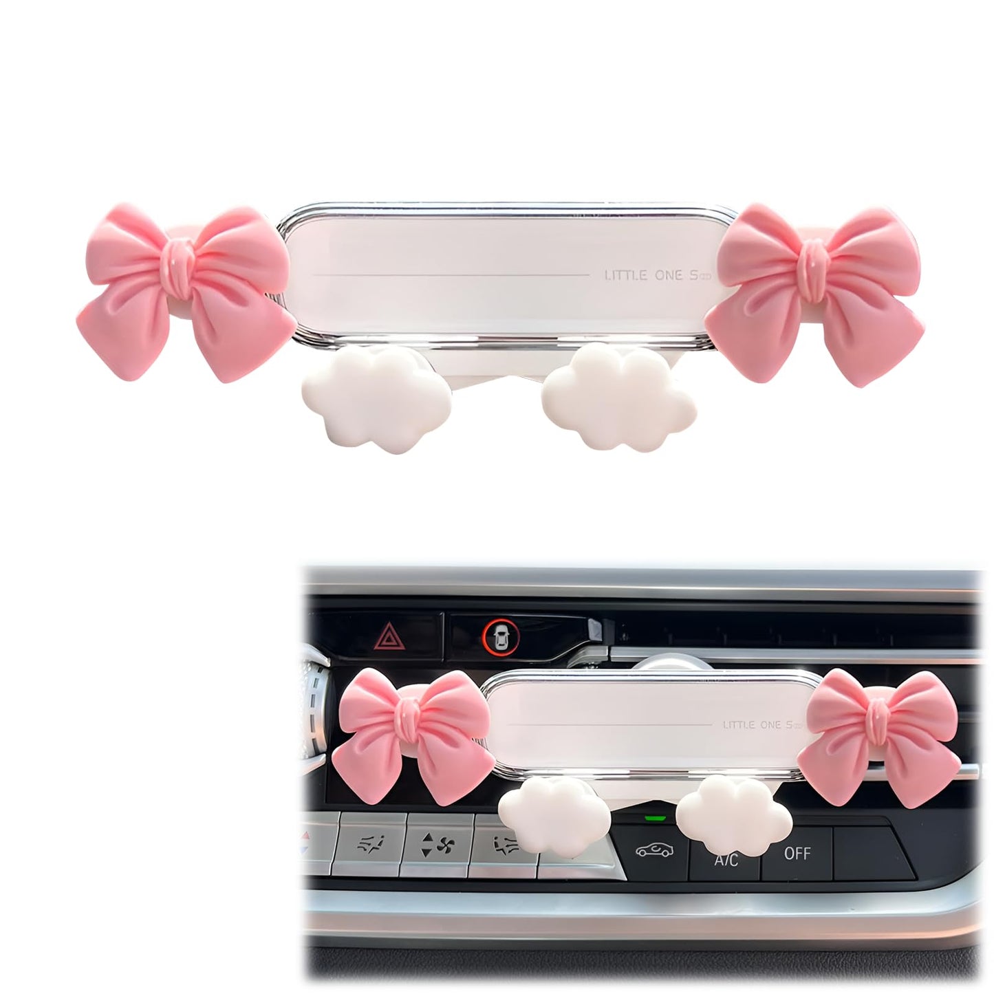 Agloo Adorable Car Phone Holder - Pink Butterfly Bow Design,Universal Car Air Vent Phone Mount For All Smartphones,Kawaii Car Ac