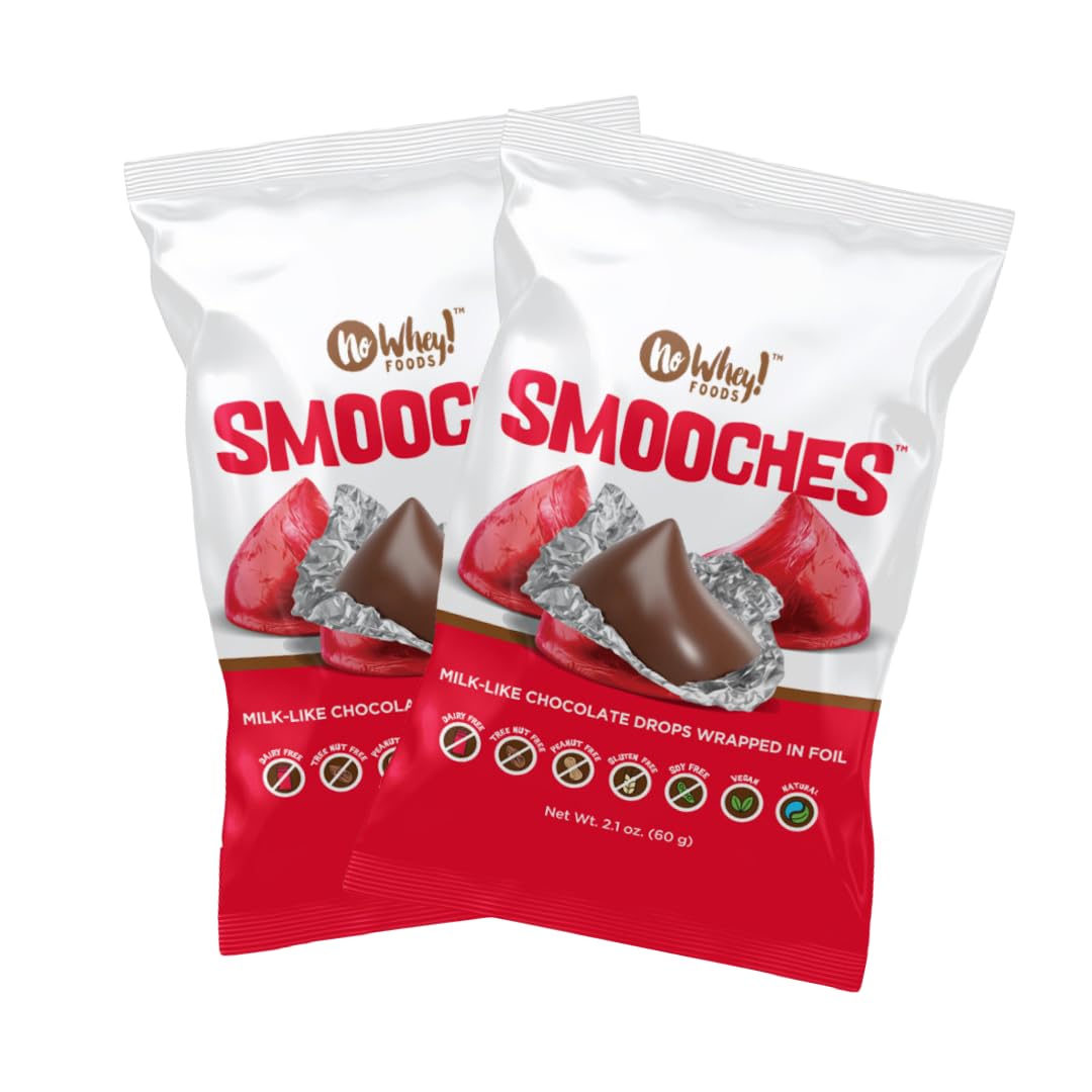 SMOOCHES, 2 PACK | Allergy Friendly, Vegan Chocolate Foil Wrapped Chocolate | Dairy Free, Nut Free, Peanut Free, Gluten Free | N