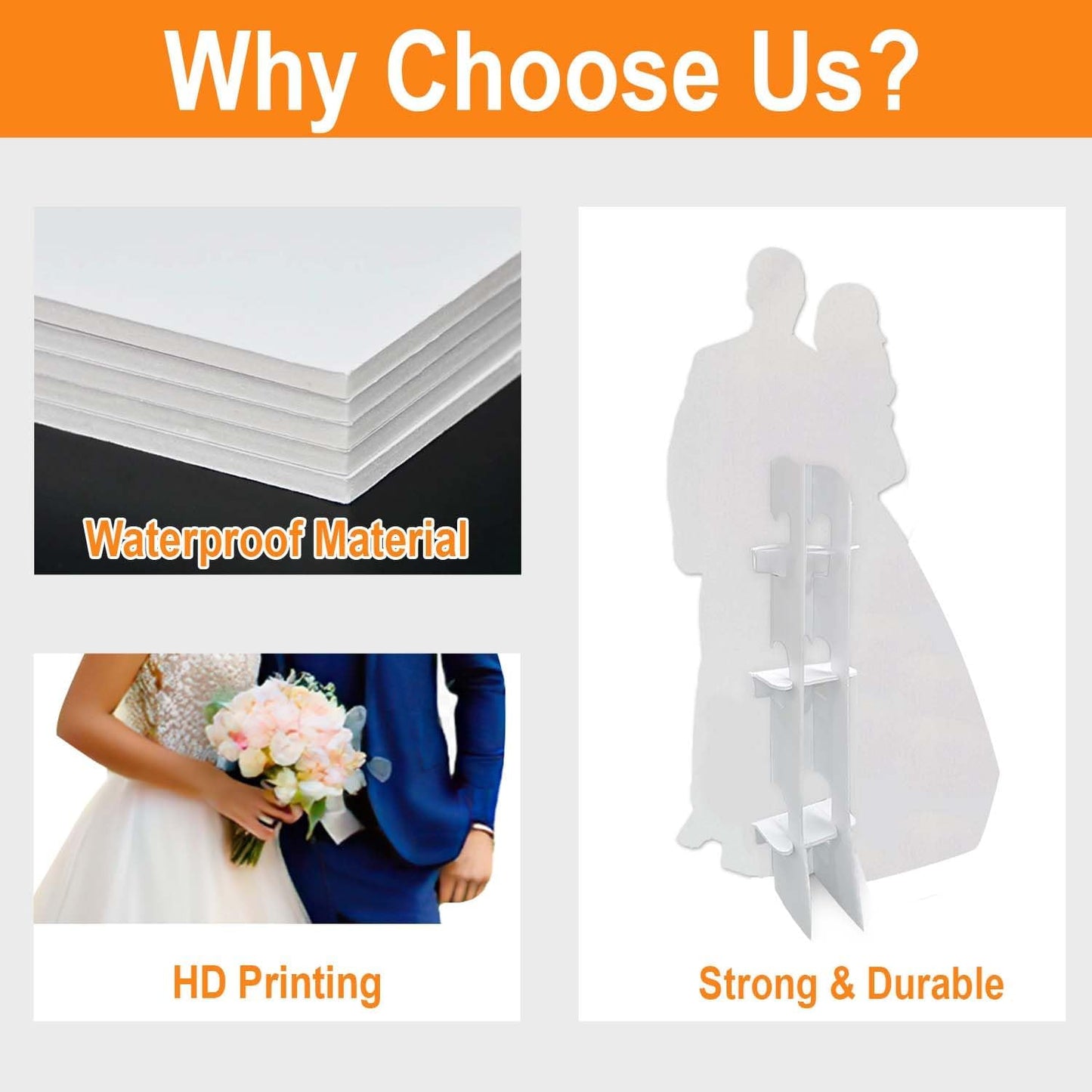 Custom Life Size Cardboard Cutouts, Personalized Photo Standup Cardboard Cutouts with High Resolution | Perfect for Party, Birthday, Wedding, Graduation, or Sports Events Decor (Foamboard - 5 ft)