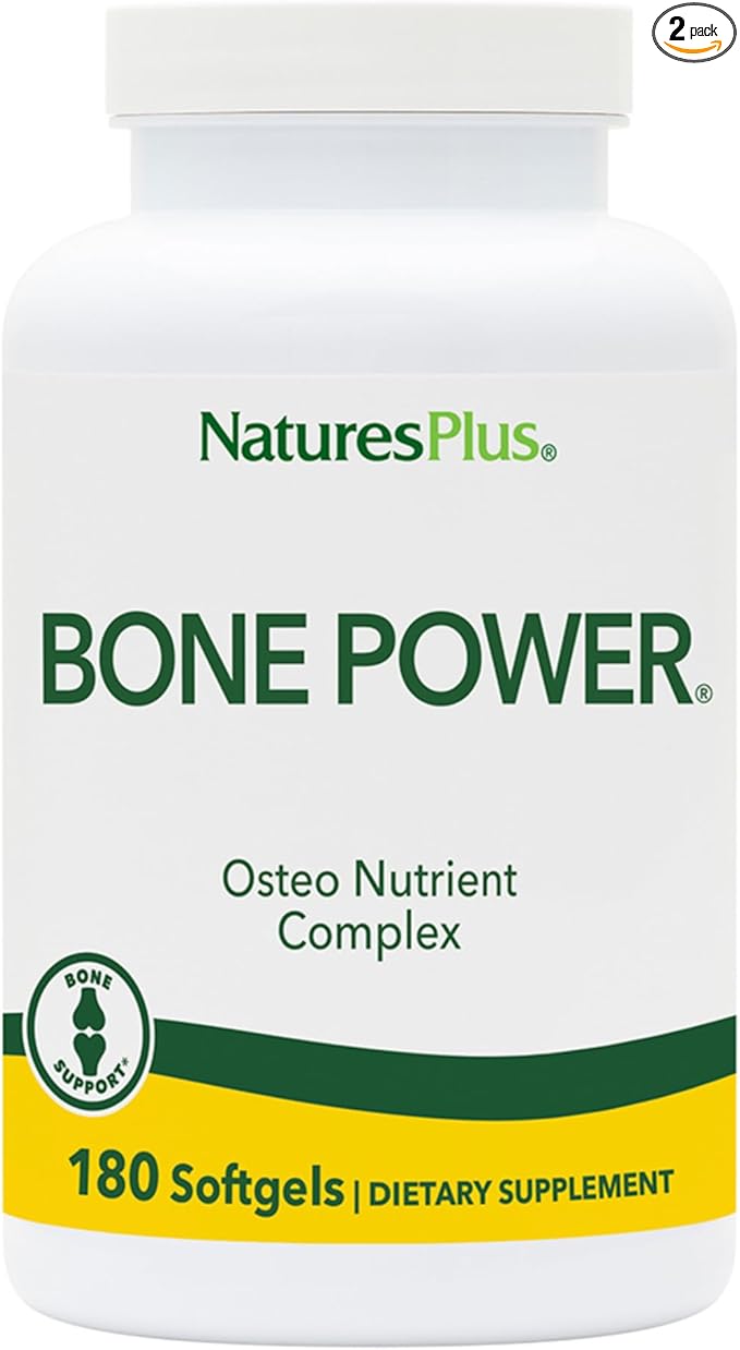 Natures Plus Bone Power - 180 Softgels, Pack of 2 - Osteo Nutrient Complex - Dairy Free, Gluten Free - 90 Total Servings