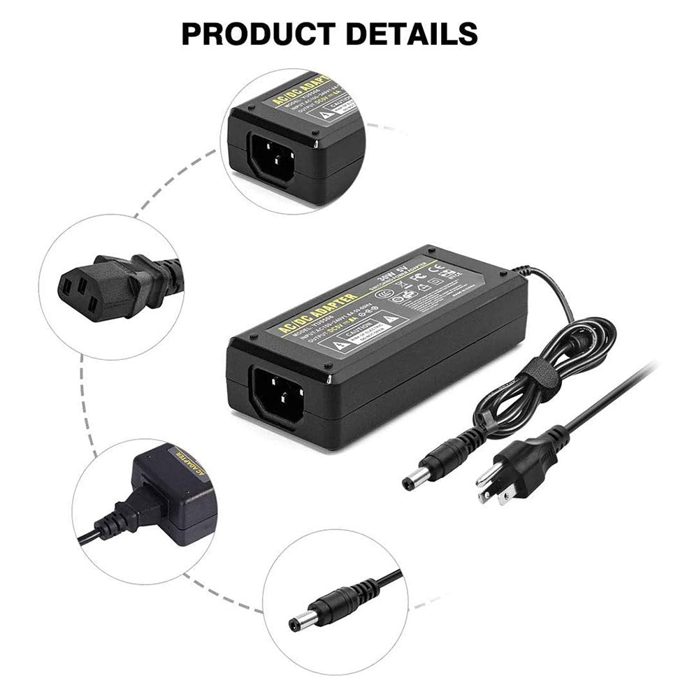 BTF-LIGHTING Power Adapter Converter 5V 8A 40W DC 5.5x2.5mm for LED Strip WS2812B WS2811 WS2813 SK