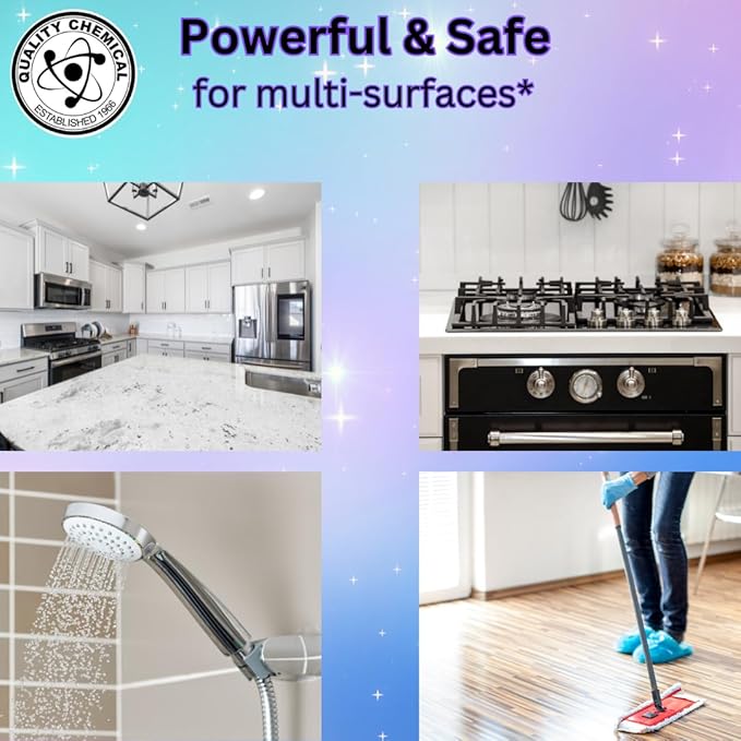 Quality Chemical BELLISSIMO All Purpose Cleaner - All Purpose Cleaner with Extra Cleaning Power and Long Lasting Lavender Scent, Super Concentrated - (128 oz) - Pack of 1
