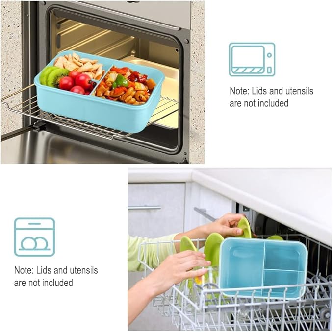 Bento Box for Adult, 1200 ML Lunch Containers for Adults, LeakProof Lunch Box with Utensils, BPA Free, 3 Compartment Bento Box Microwave Safe
