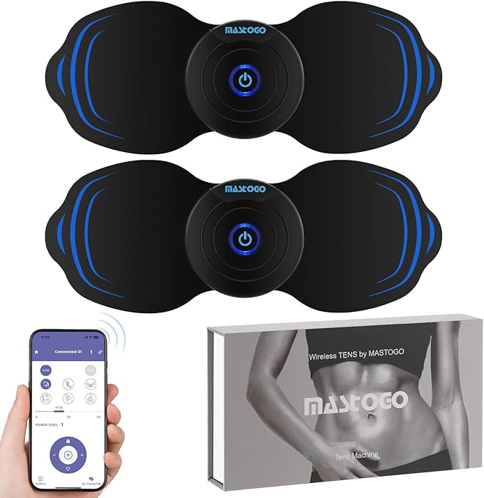 MASTOGO Wireless Tens Unit Muscle Stimulator - Two Sets of Tens Unit Massager for Pain Relief - Up to 12 Mode 20 Intensity...