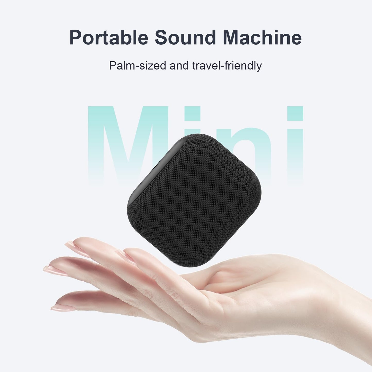 ANJANK Mini Portable Sound Machine for Sleep,Travel White Noise Machine for Adults, 20 Soothing Sounds, Powerful Battery, 30-Level Volume, Noise Canceling for Sleeping, Office Privacy, Home
