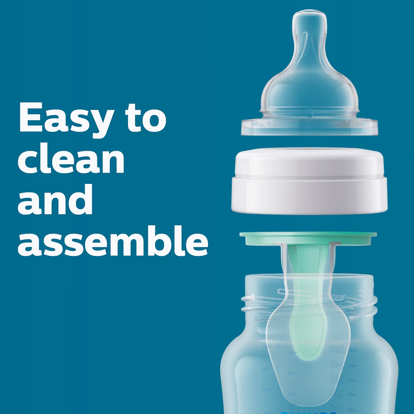 Philips Avent Anti-Colic Baby Bottle with AirFree Vent, 9oz, with Flow 2 Nipples, 1m+, 4pk, Pink, SCY703/14