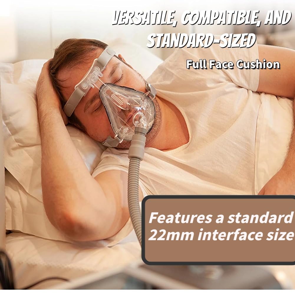 Universal Replacement Full Face Cushion Full Set Include Headgear, Elbows, Frame, Full Face Supplies to Improve Wearing Comfort - Medium (M)